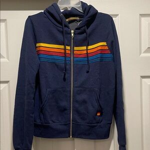 NWT Aviator Nation 5 Stripe Zip Sweatshirt. Navy, XSmall. Unbelievably Soft!